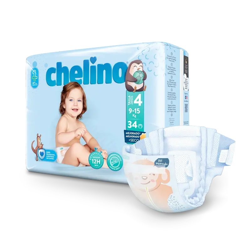 Pannolino Chelino taglia 4 (9-15 Kg) , 34 unità