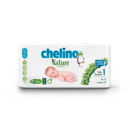 Pannolino Chelino Nature Taglia 1 (1-3 Kg) , 28 unità