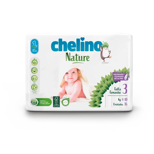 Pannolino Chelino Nature Taglia 3 (4-10 Kg) , 36 unità