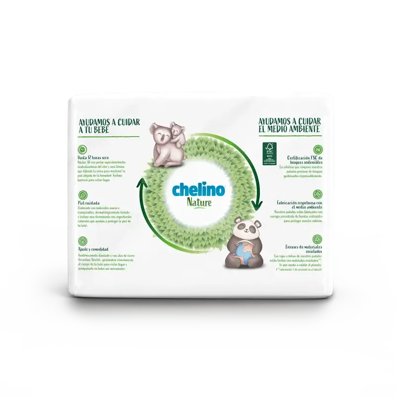 Pannolino Chelino Nature taglia 4 (9-15 Kg) , 34 unità