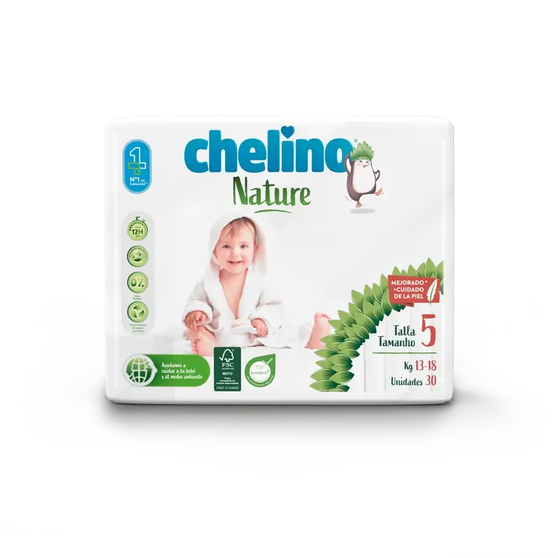 Pannolino Chelino Nature Taglia 5 (13-18 Kg) , 30 unità