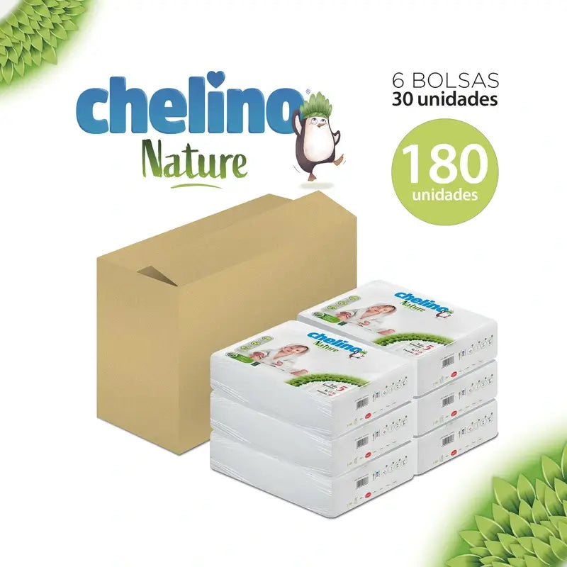 Pannolino Chelino Nature Taglia 5 (13-18 Kg) , 30 unità
