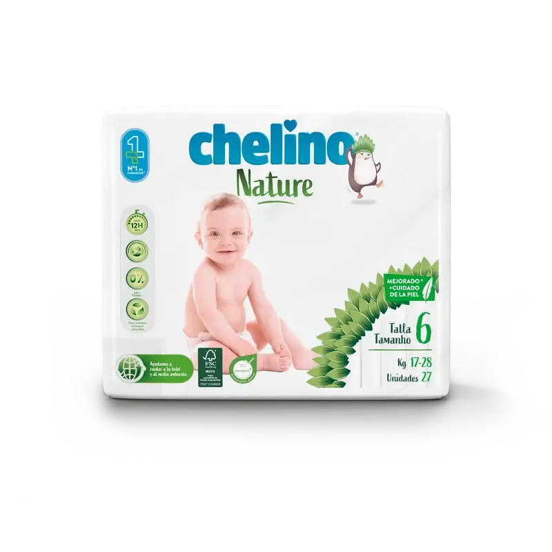 Pannolino Chelino Nature Taglia 6 (17-28 Kg) , 27 unità