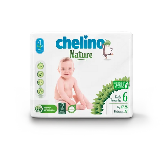 Pannolino Chelino Nature Taglia 6 (17-28 Kg) , 27 unità