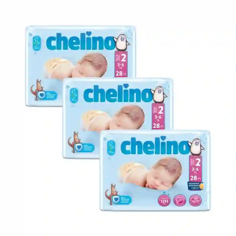 Pannolino Chelino Taglia 2 (3-6 Kg), 3X28 Unità