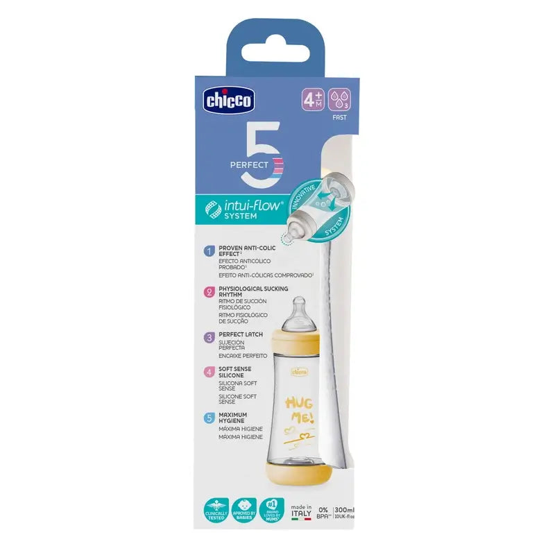 Chicco Perfect5 Neutro Flusso Rapido 300Ml 4M+ Bottiglia per neonati