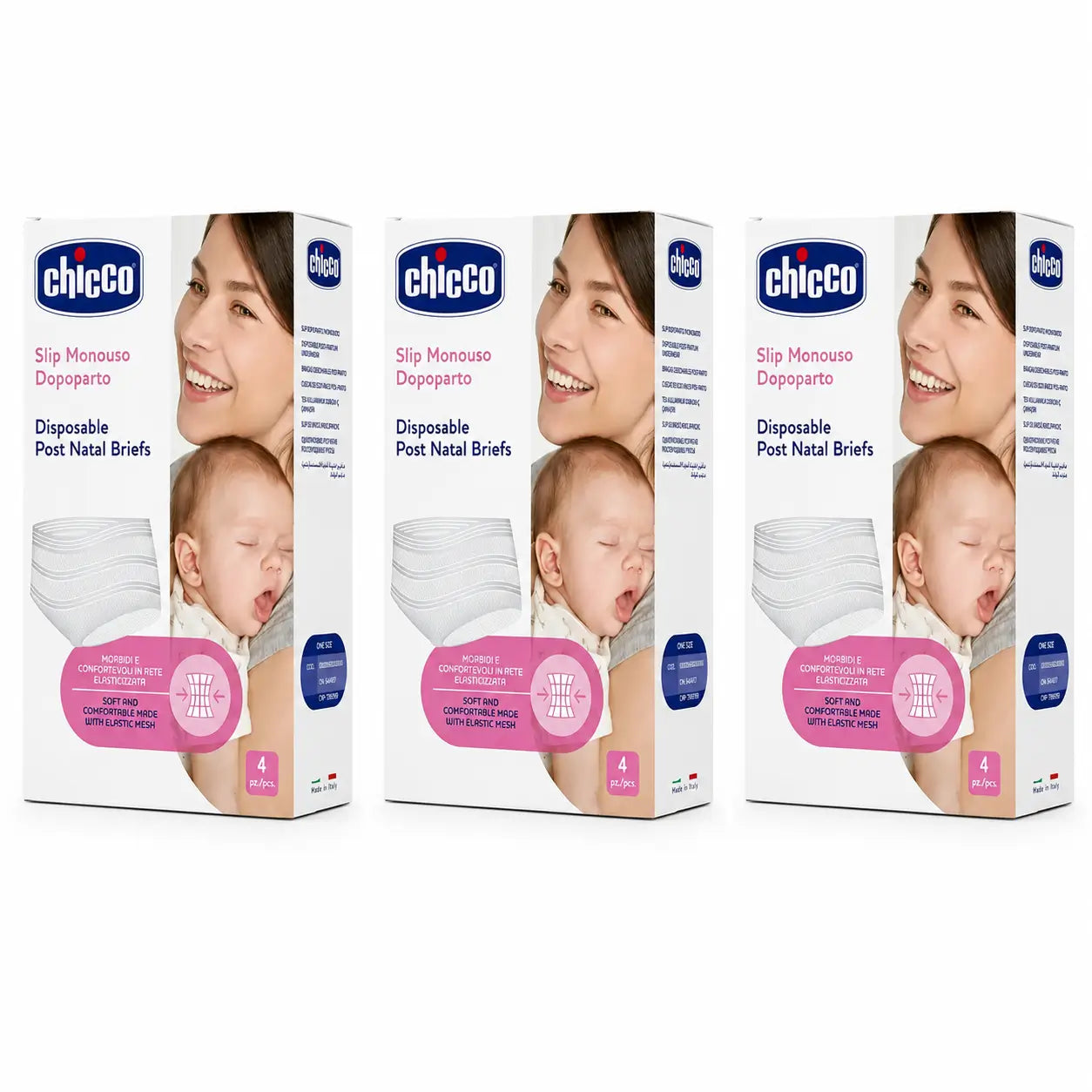 Chicco Monouso Slip a rete 4 pezzi, confezione da 3