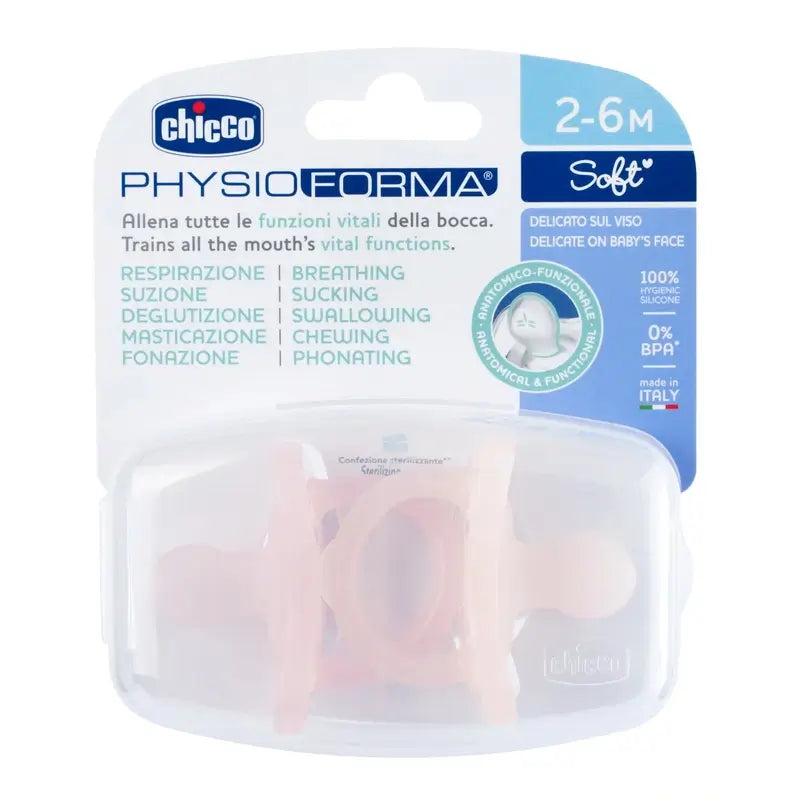 Chicco Physioforma Soft Soother Rosa 2-6M 2 Unità