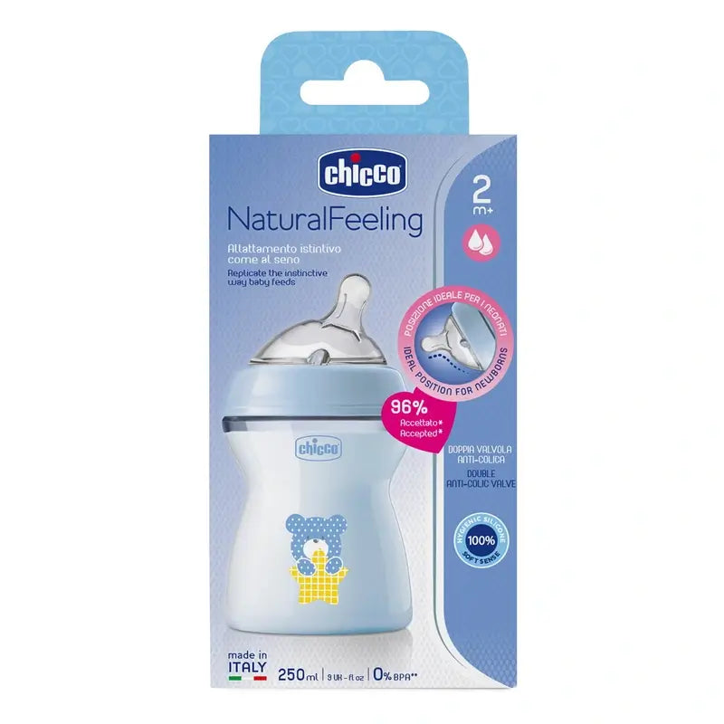 Biberon Chicco Naturalfeeling Blue a flusso medio 250 ml 2M+