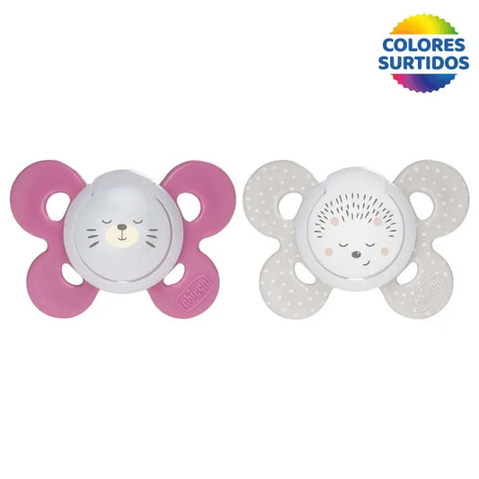 Ciuccio Chicco Physio Comfort Silicone Rosa 16-36M 2 pezzi assortiti
