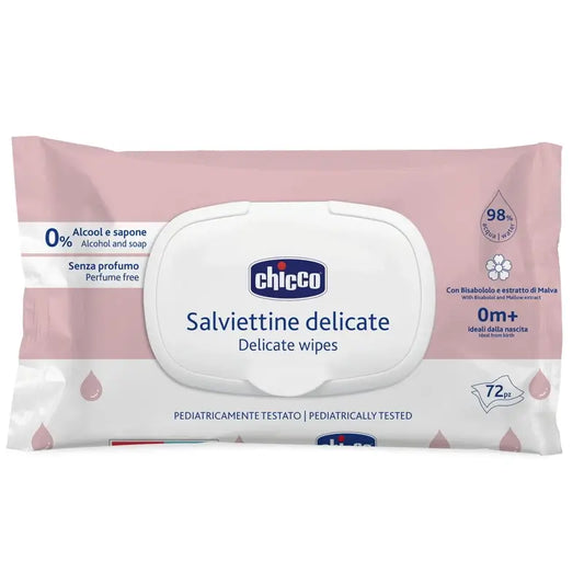 Chicco Salviette detergenti delicate con coperchio 72 unità