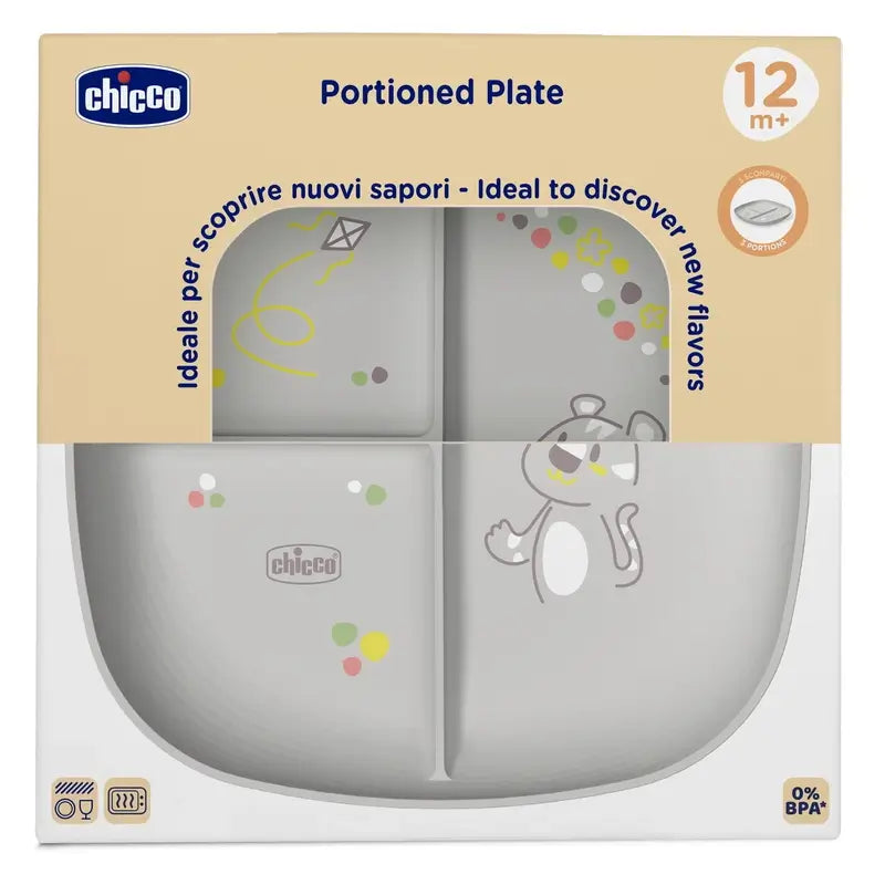 Chicco Piatto con scomparti 12M+ Grigio