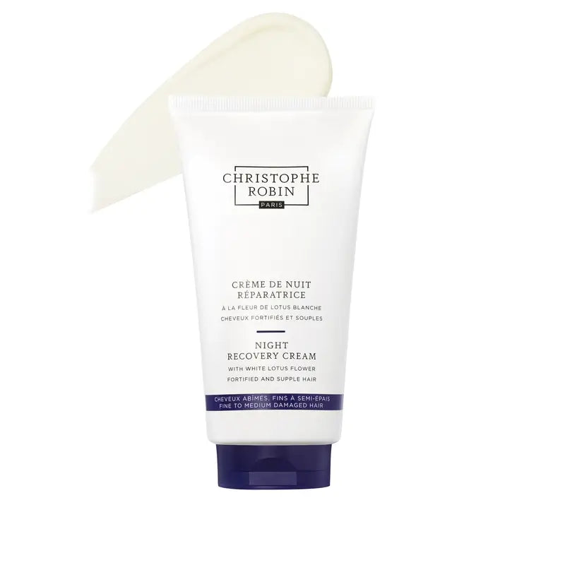 Christophe Robin Crema Recupero Notte al Loto Bianco (Capelli da normali a spessi) , 150 ml