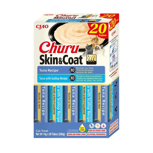 Churu Cat Tonno Skin&Coat Varietà, 20 pezzi.