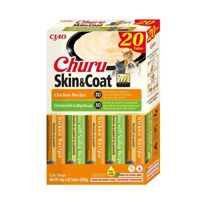 Churu Cat Varieties Skin&Coat Pollo, 20 pezzi