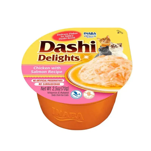 Churu Dashi Delights Wet Cat Food – Chicken and Salmon Flavour, 6 x 70 g