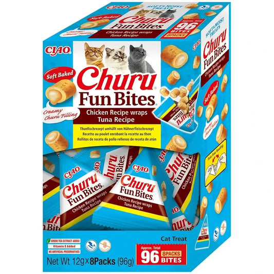 Churu Fun Bites Cat Snacks – Tuna Flavour, 8 x 12 g