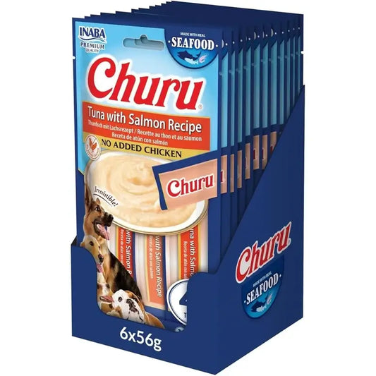 Churu Creamy Dog Snack – Tuna and Salmon Flavour, 12 x 56 g