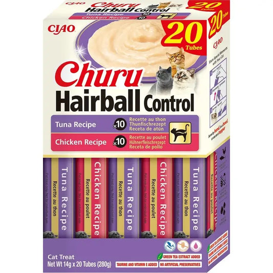 Churu Hairball Control Creamy Cat Snack Varieties, 20 pieces