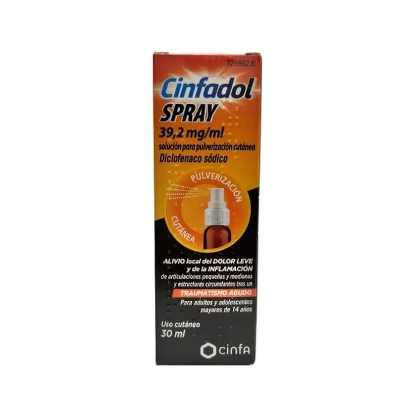 Cinfadol Diclofenac 39,2mg/ml Spray cutaneo 30 ml