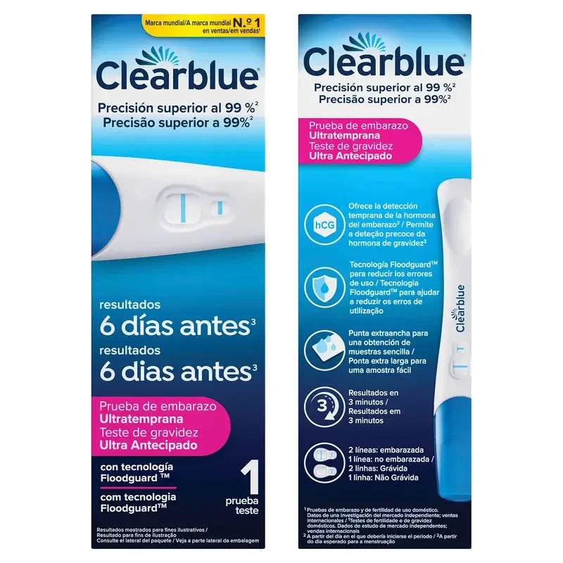 Clearblue Ultra Early Pregnancy Test 10mI, risultati 6 giorni prima, 1 test analogico