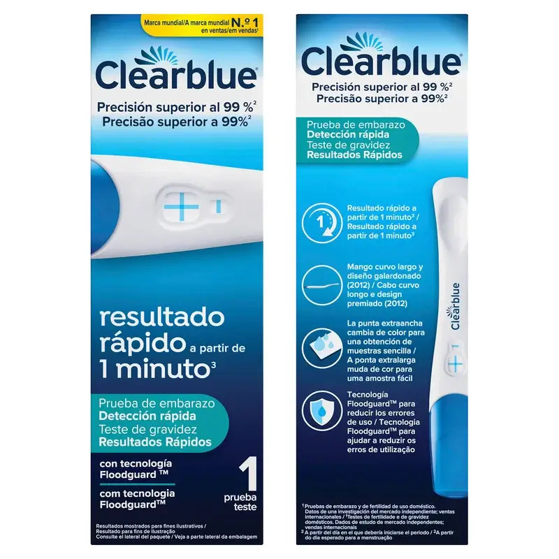 Clearblue Test di gravidanza con rilevamento rapido, risultati in appena 1 minuto, 1 test