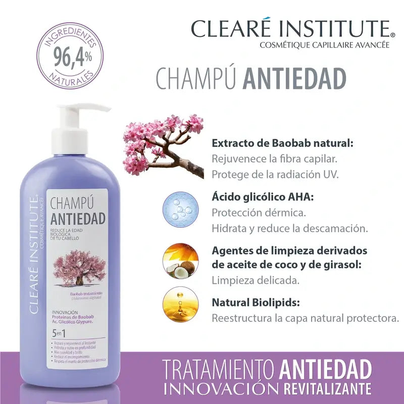 Clearé Institute Shampoo Ridensificante Anti-Età 400 Ml.