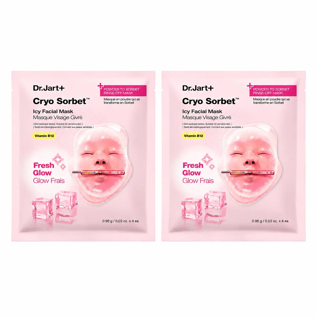 Dr. Jart+ Cryo Sorbet Icy Maschera per il viso, confezione da 2