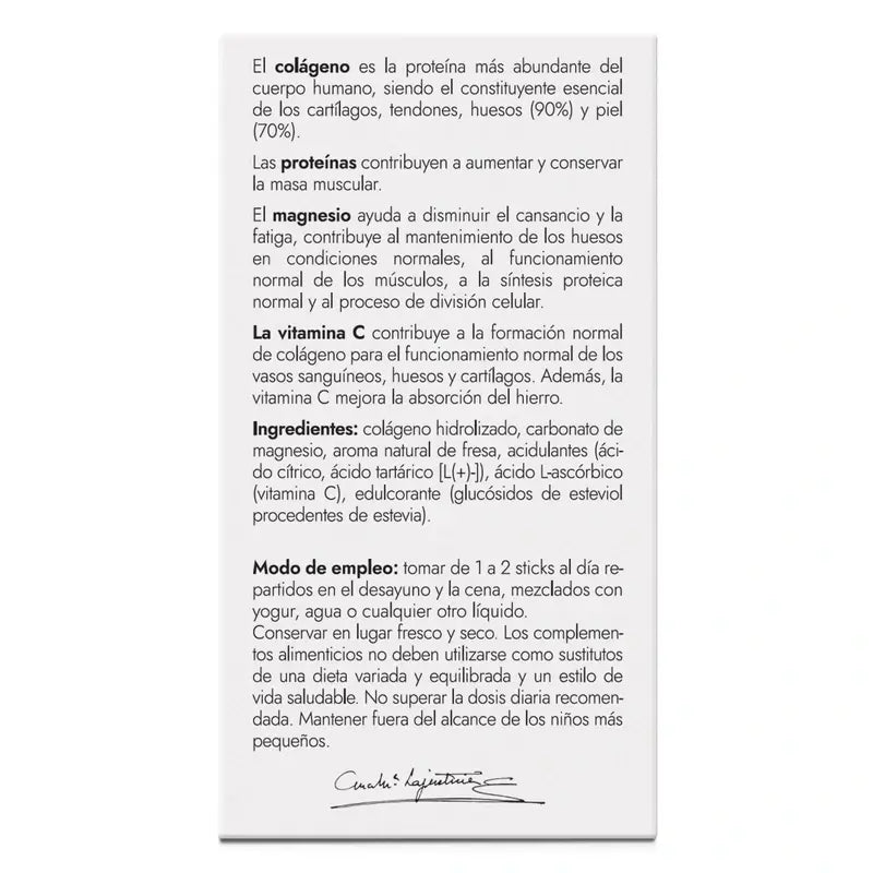 AML SPORT Collagene con Magnesio + Vitamina C gusto fragola, 20 bastoncini
