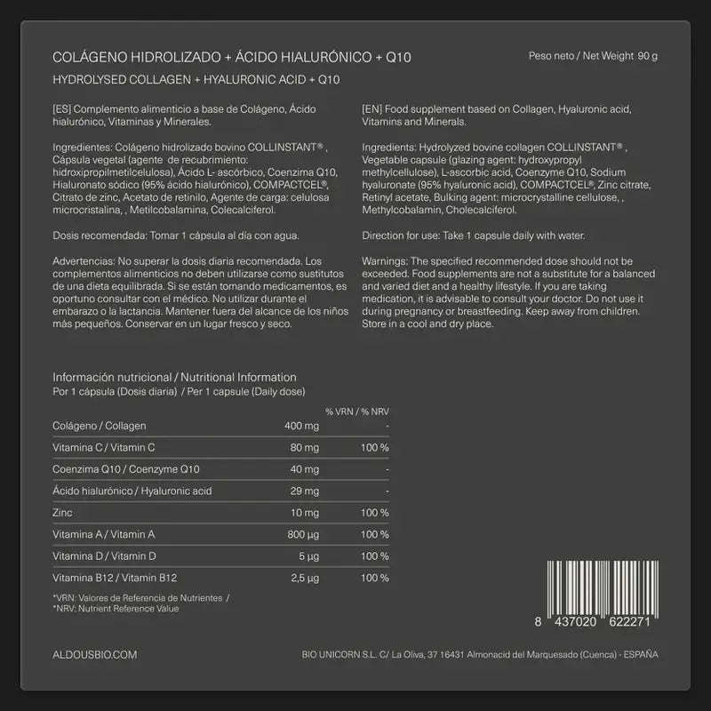 Aldous Labs Hydrolysed Collagen Peptiplus : 750 mg : 120 capsule