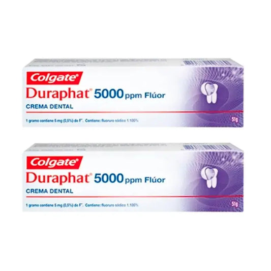 Colgate Duplo Duraphat 5000 Ppm Dentifricio al fluoro, 2 x 51 Ml