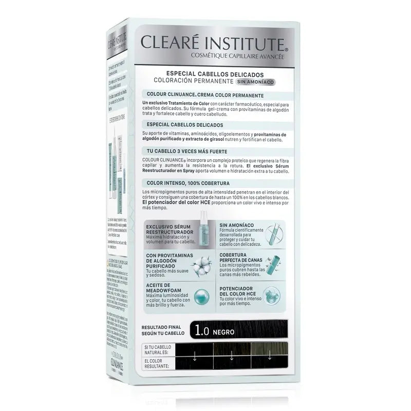 Clearé Institute Colour Clinuance Colore Permanente Senza Ammoniaca 1.0 Nero