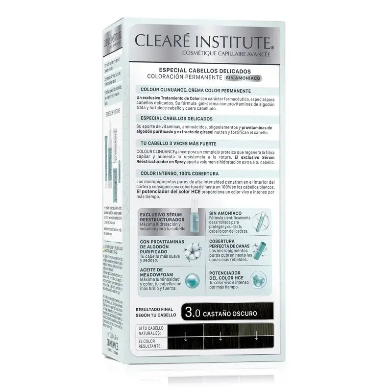 Clearé Institute Colour Clinuance Colore Permanente Senza Ammoniaca 3.0 Castano Scuro