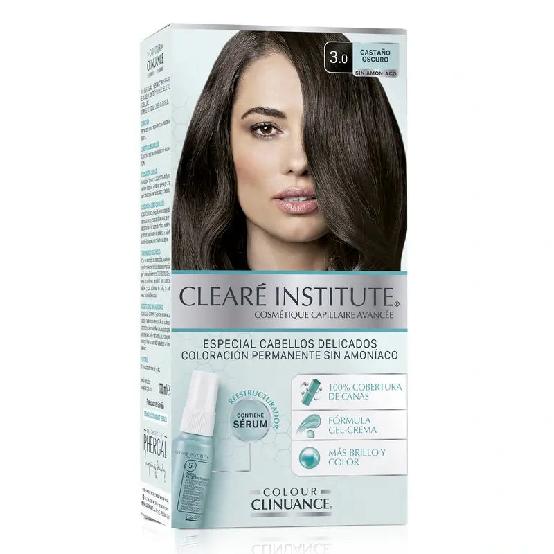 Clearé Institute Colour Clinuance Colore Permanente Senza Ammoniaca 3.0 Castano Scuro