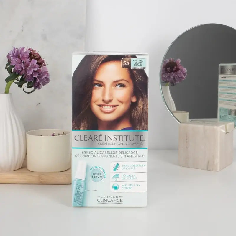 Clearé Institute Colour Clinuance Colore permanente senza ammoniaca 5.3 Castano chiaro dorato