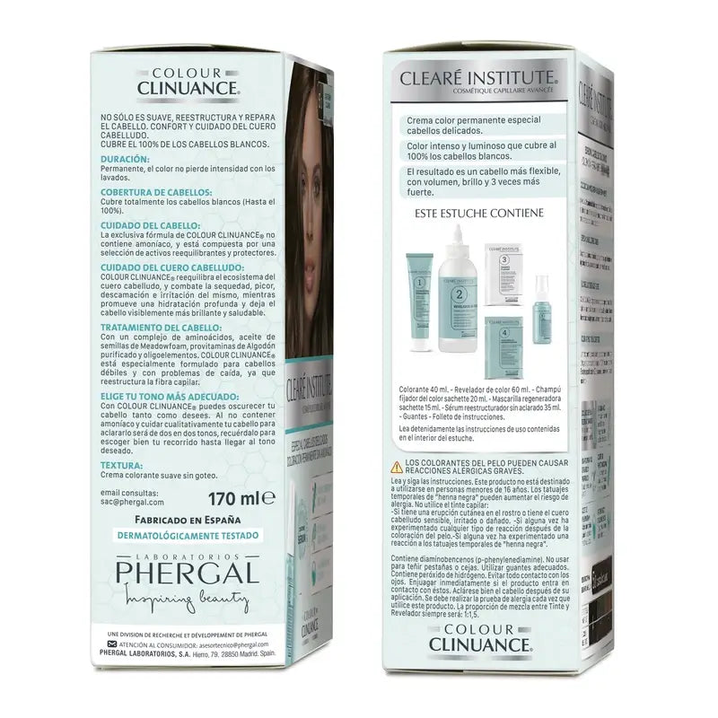 Clearé Institute Colour Clinuance Colore permanente senza ammoniaca 5.3 Castano chiaro dorato
