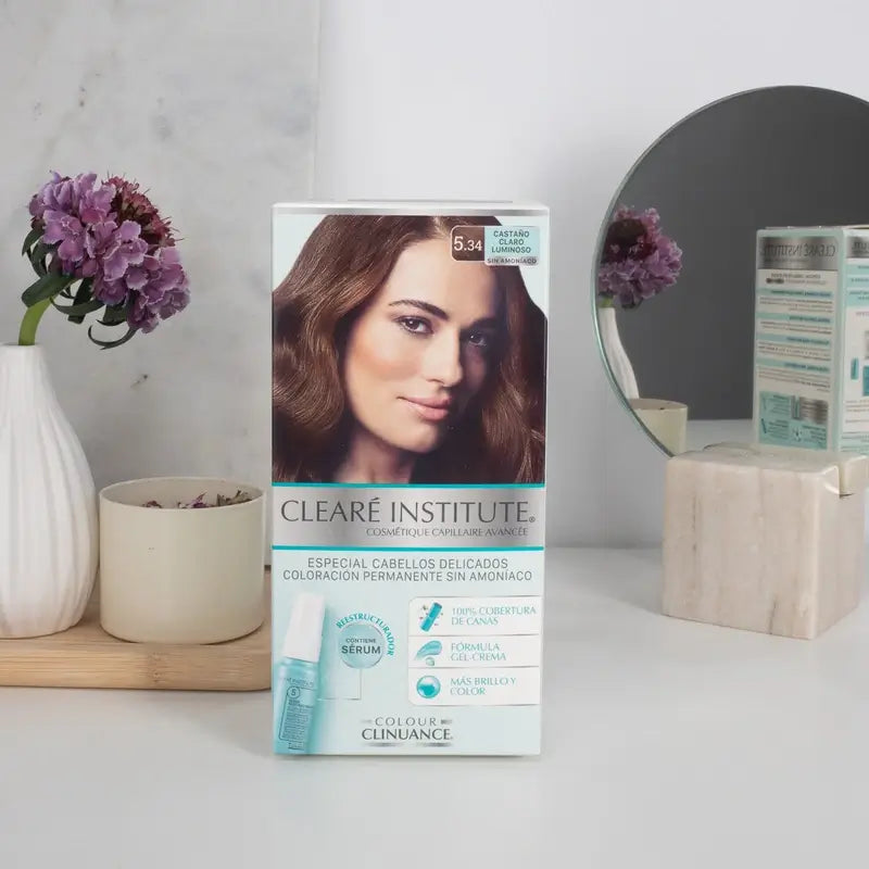 Clearé Institute Colour Clinuance Colorazione permanente senza ammoniaca 5.34 Marrone chiaro luminoso