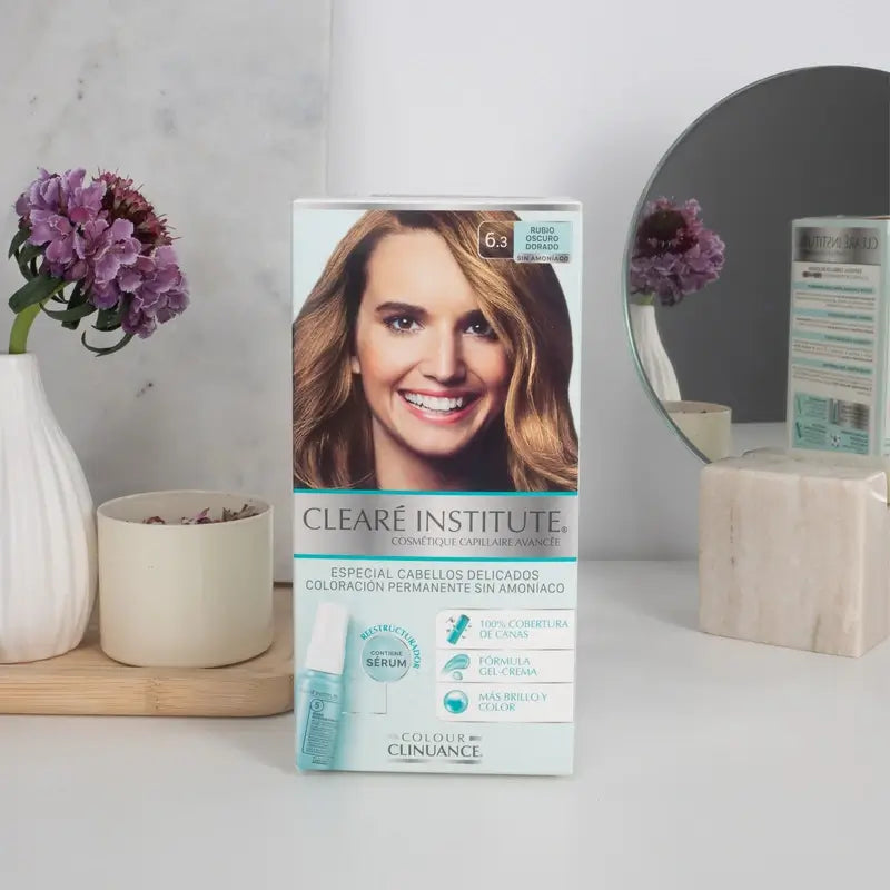 Clearé Institute Colour Clinuance Colore permanente senza ammoniaca 6.3 Biondo scuro dorato