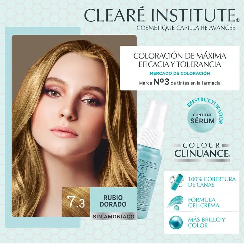 Clearé Institute Colour Clinuance Colore Permanente Senza Ammoniaca 7.3 Biondo Dorato
