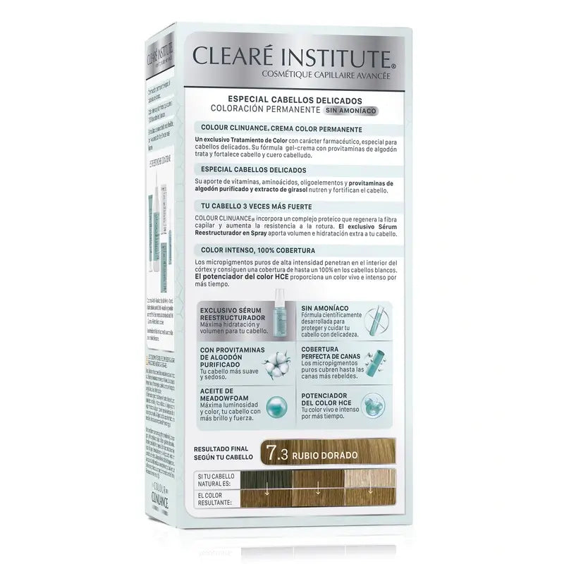 Clearé Institute Colour Clinuance Colore Permanente Senza Ammoniaca 7.3 Biondo Dorato
