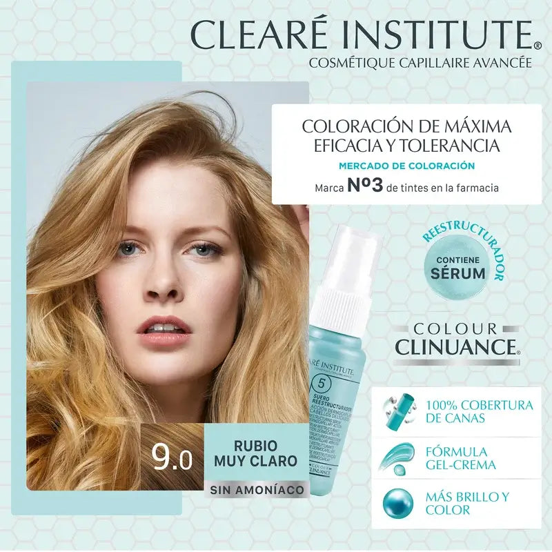 Clearé Institute Colour Clinuance Colore Permanente Senza Ammoniaca 9.0 Biondo Chiarissimo