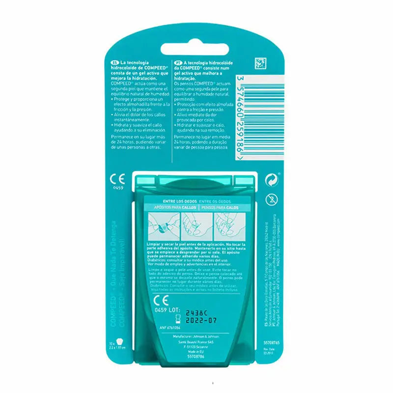 Compeed Callos Apositos Apositos Proteccion Entre Dedos 10 unità