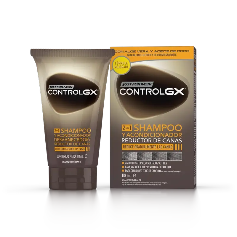 Just For Men Control Gx Grey Hair Reducer 2 In 1 Shampoo e Balsamo 118 ml