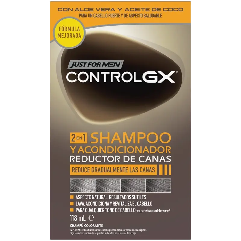 Just For Men Control Gx Grey Hair Reducer 2 In 1 Shampoo e Balsamo 118 ml