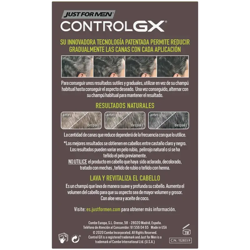 Just For Men Control Gx Shampoo Riduttore Capelli Grigi 118 ml