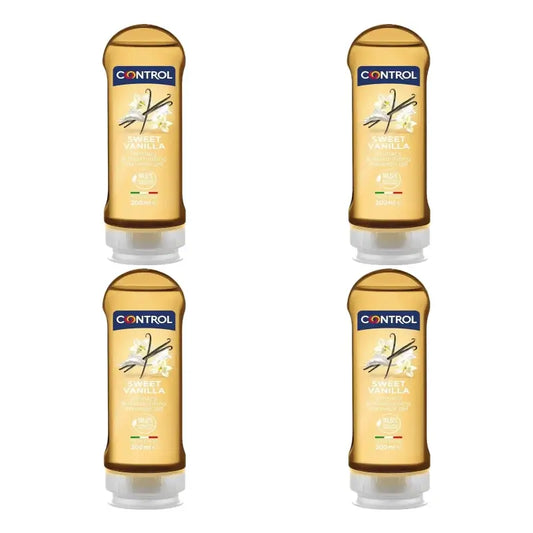 Control Gel da massaggio alla vaniglia del Madagascar 200 ml, confezione da 4