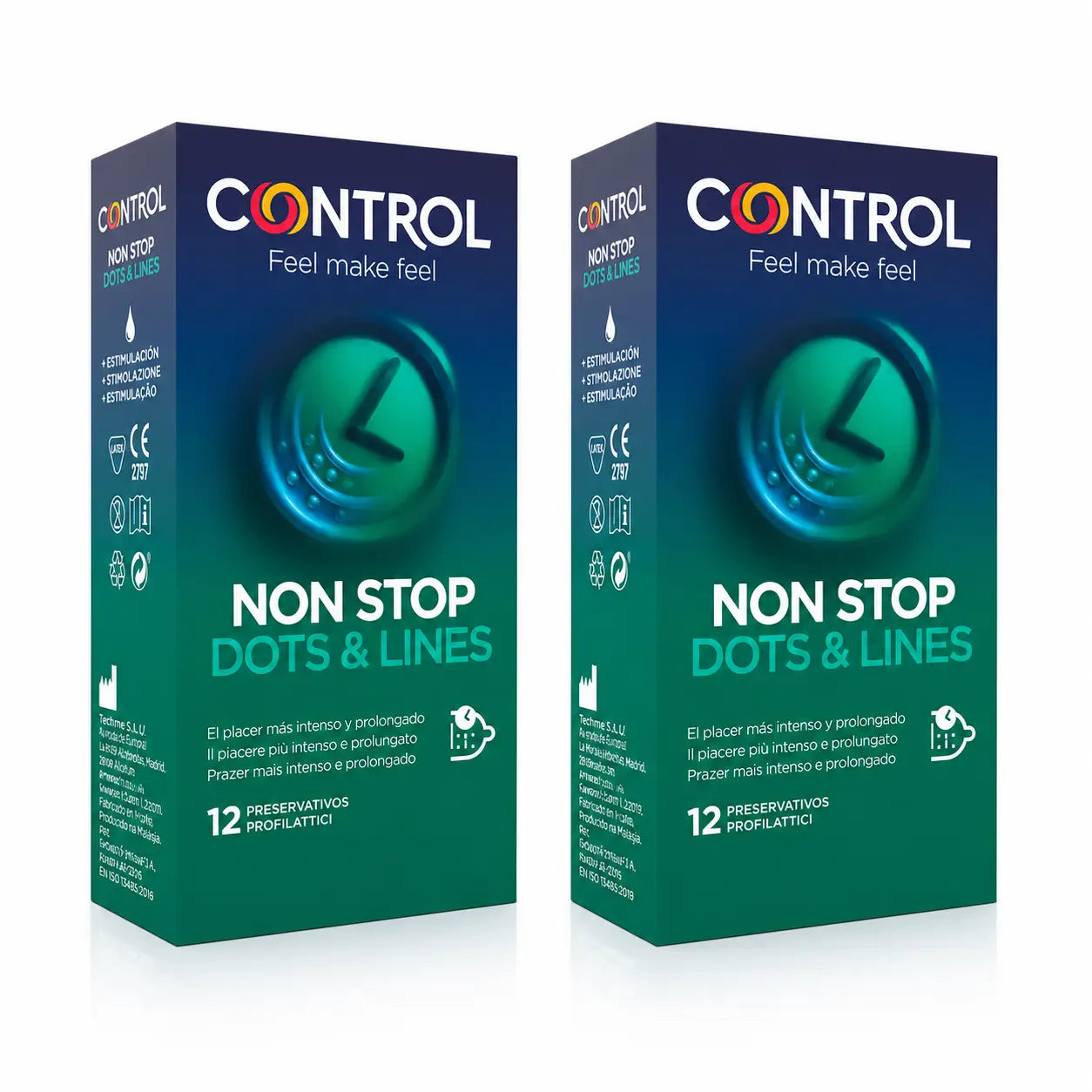 Control Non Stop Puntini e linee, 12 pezzi, confezione da 2