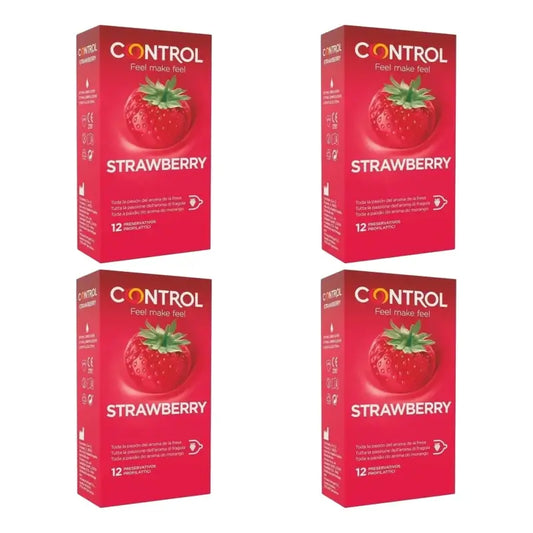 Control Preservativi alla fragola, 12 pezzi, confezione da 4