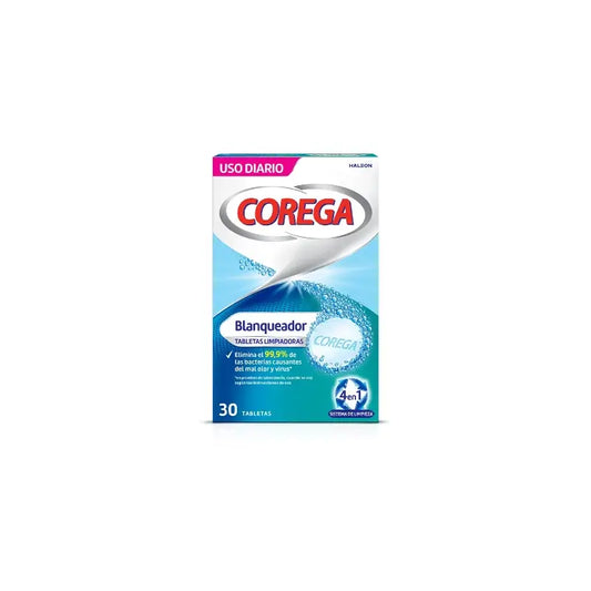 Corega Compresse detergenti sbiancanti, 30 pezzi