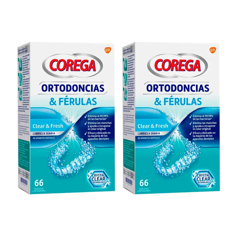 Corega Duplo Ortodonzia e bite, 2 x 66 compresse